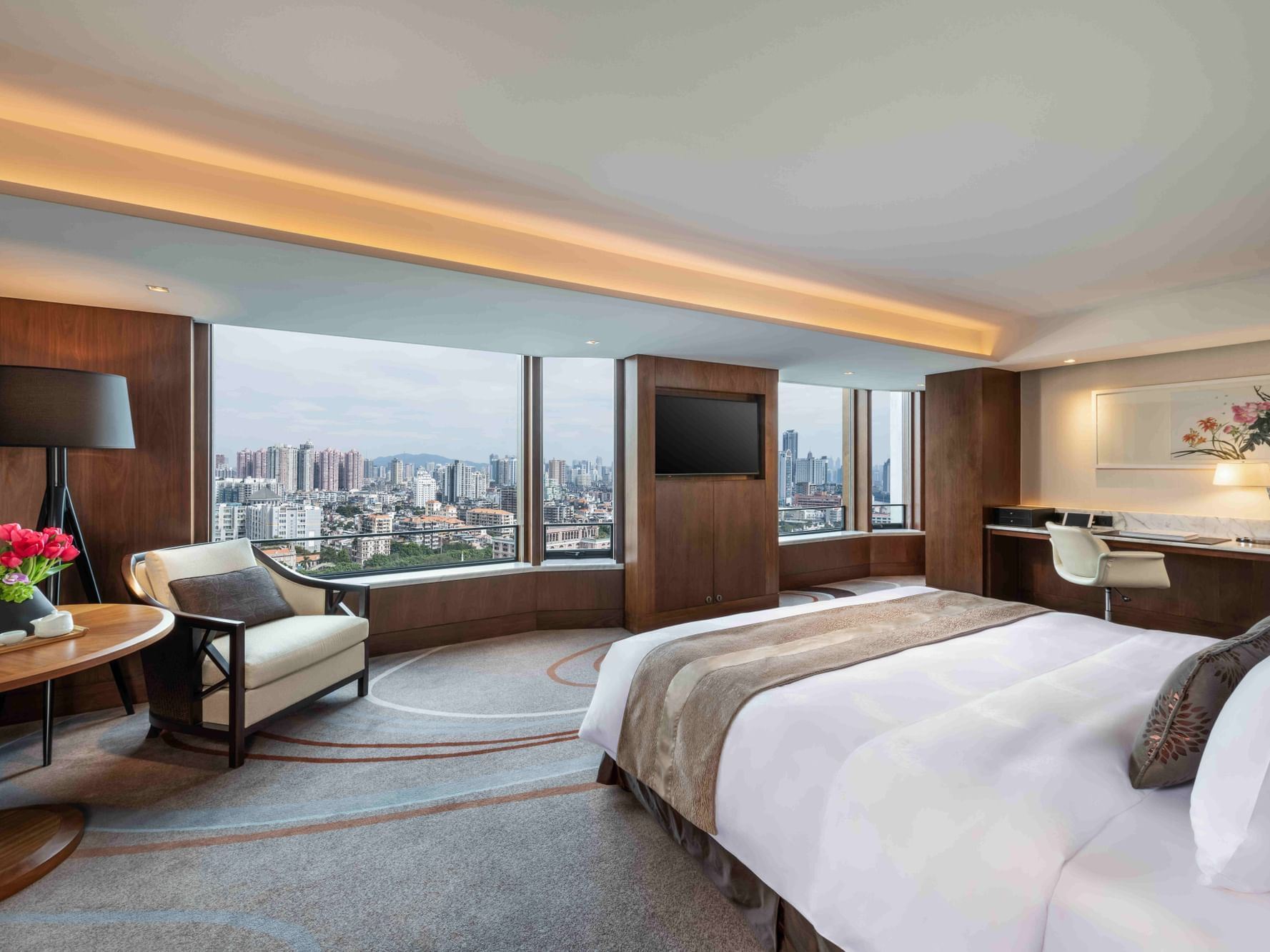 Bed & lounger, Deluxe Room with a city view at 澳博娱乐游戏